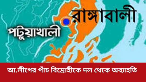 রাঙ্গাবালীতে আ.লীগের পাঁচ বিদ্রোহীকে দল থেকে অব্যাহতি